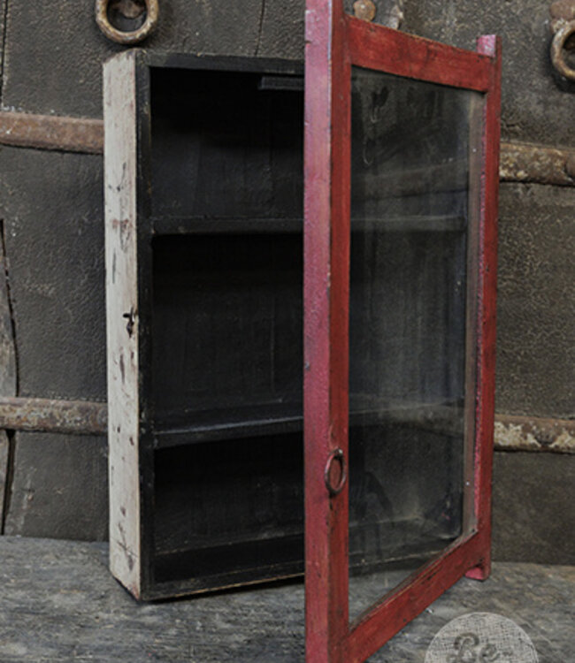 Be-Uniq Oud Hangvitrine Kastje | India | H46xB31xD10 cm