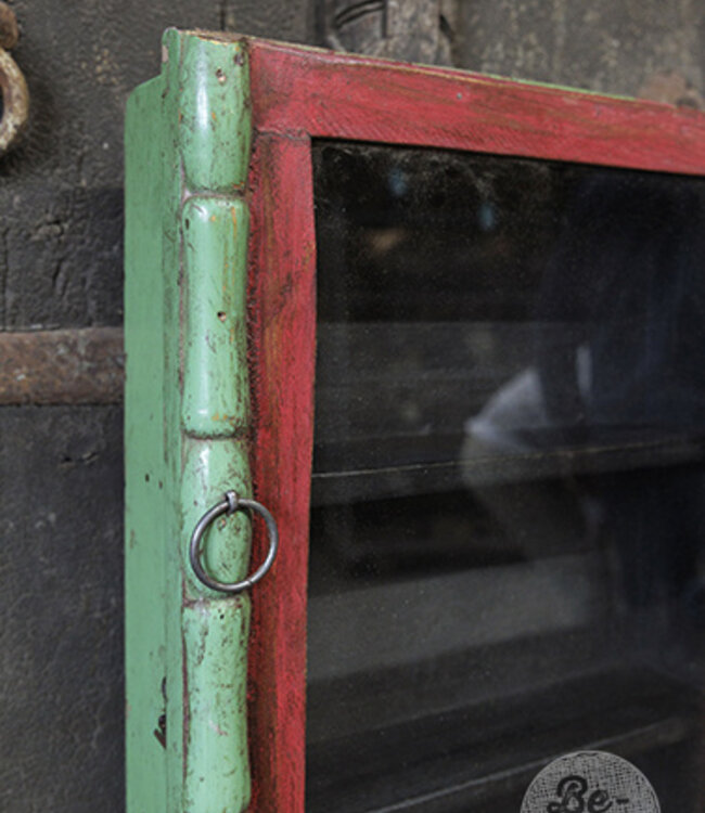 Be-Uniq Oud Hangvitrine Kastje | India | H48xB31xD10 cm