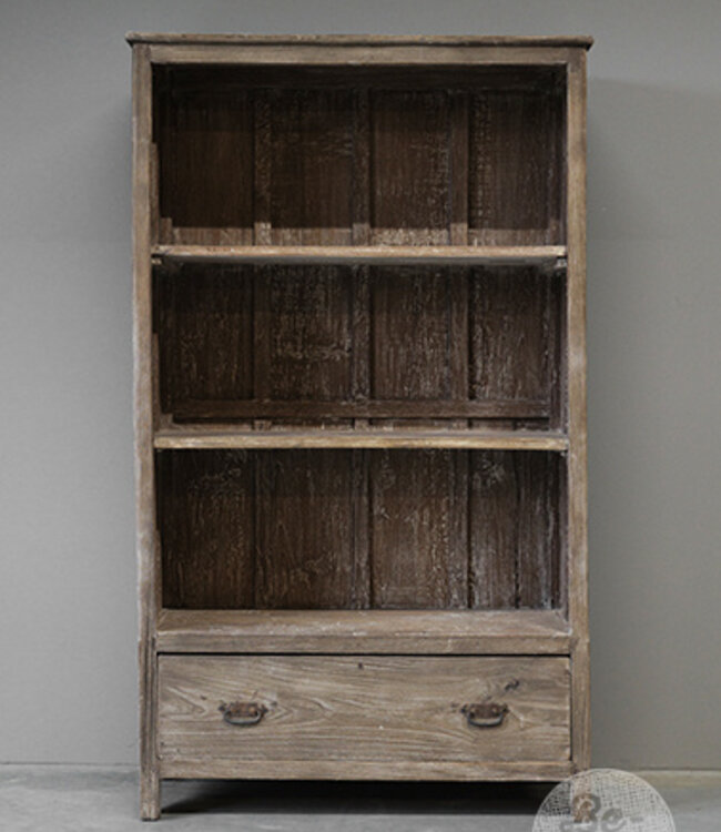 Be-Uniq Oude Boekenkast | Rustiek Verweerd | H185xB107xD46 cm