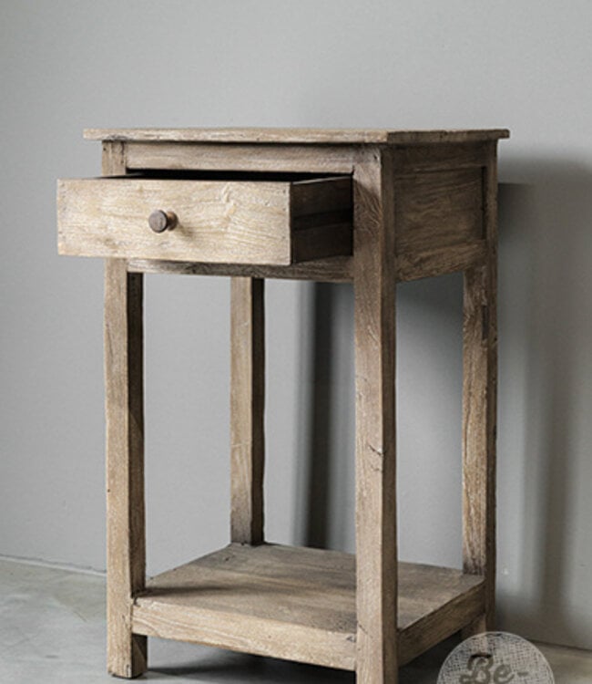 Be-Uniq Oude Bijzettafel | Rustiek Verweerd | H76xB46xD38 cm