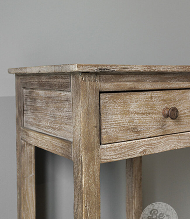 Be-Uniq Oude Bijzettafel | Rustiek Verweerd | H76xB46xD38 cm