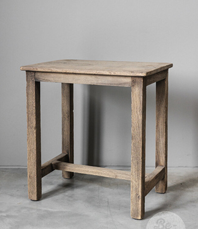 Be-Uniq Oude Bijzettafel | Rustiek Verweerd | H46xB42xD29 cm
