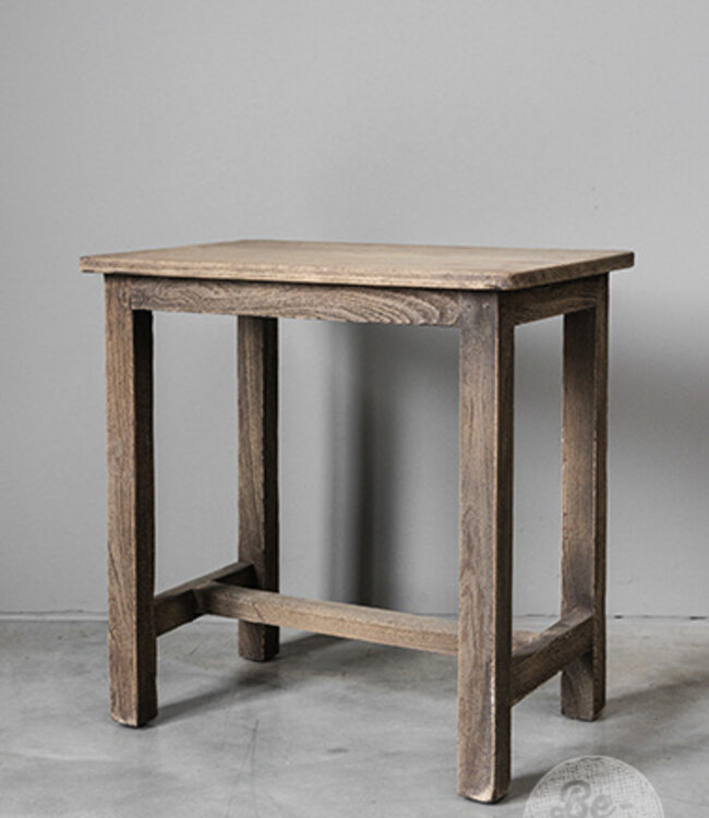 Be-Uniq Oude Bijzettafel | Rustiek Verweerd | H46xB45xD30 cm