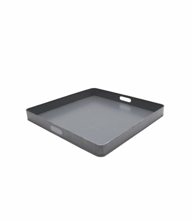 LABEL51 Dienblad | L | Antiek Grijs Metaal | 60x60x6 cm
