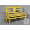 Origineel Oud Schoolbankje | Geel | H58xB78xD30 cm