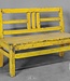 Be-Uniq Origineel Oud Schoolbankje | Geel | H58xB78xD30 cm