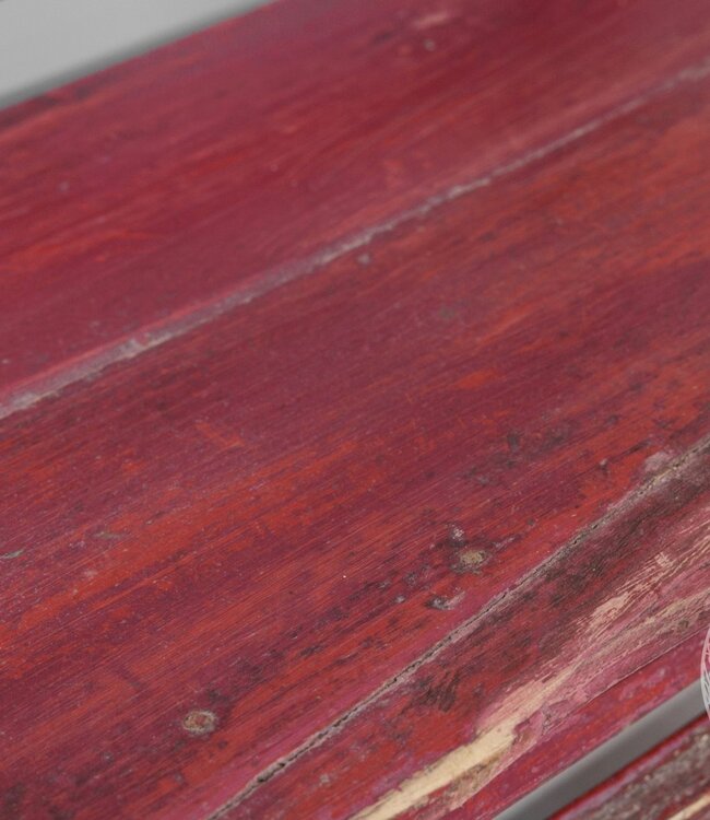 Be-Uniq Origineel Oud Schoolbankje | Rood | H58xB78xD30 cm