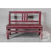 Origineel Oud Schoolbankje | Rood | H58xB78xD30 cm