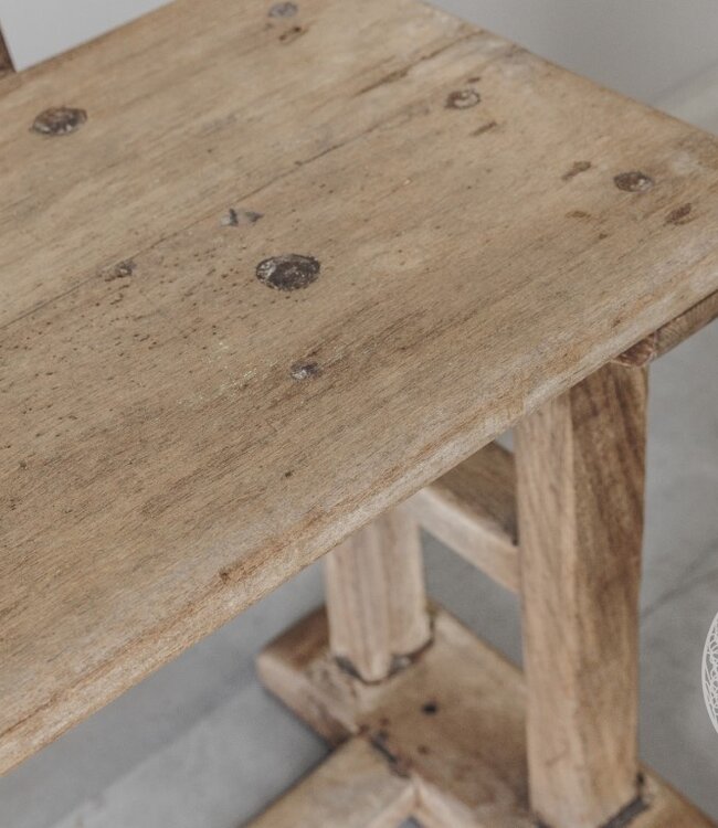 Be-Uniq Oud Schoolbankje Met Rugleuning | India