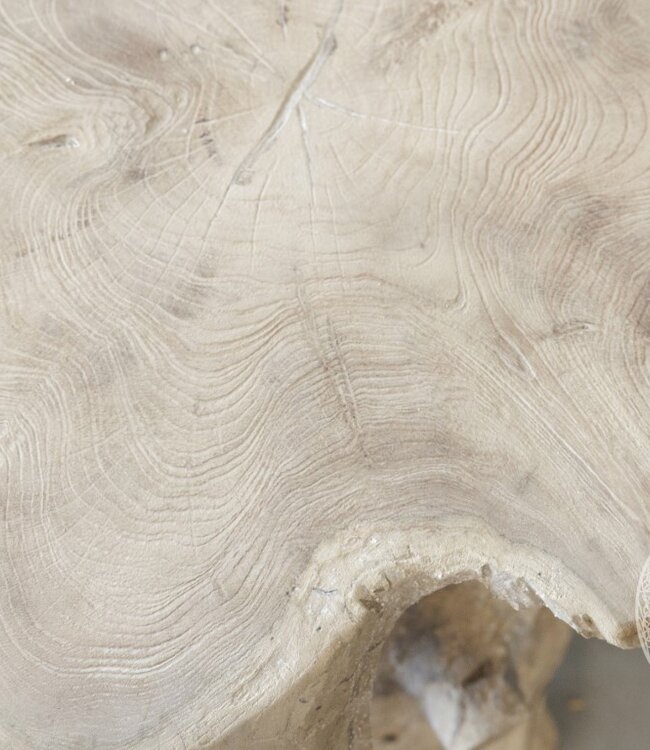 Be-Uniq Bijzettafel Wortelhout | Vergrijsd | H46xB50xD50 cm