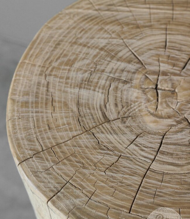 Be-Uniq Bijzettafel Oud Hakblok | China | H49xB44xD43 cm