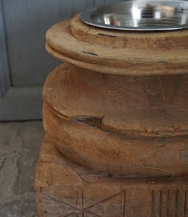 Rene Houtman Voerbak | Oud Indische Poer | H20 x D25 cm