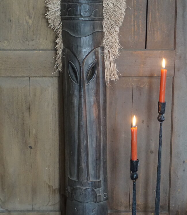 Rene Houtman Houten Tribal Masker | Indonesisch | H106 x B17 cm