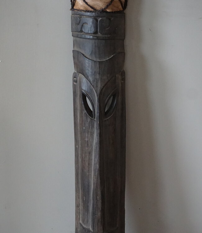 Rene Houtman Houten Tribal Masker | Indonesisch | H106 x B17 cm