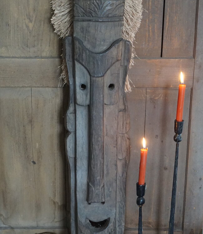 Rene Houtman Houten Tribal Masker | Indonesisch | H103 x B15 cm