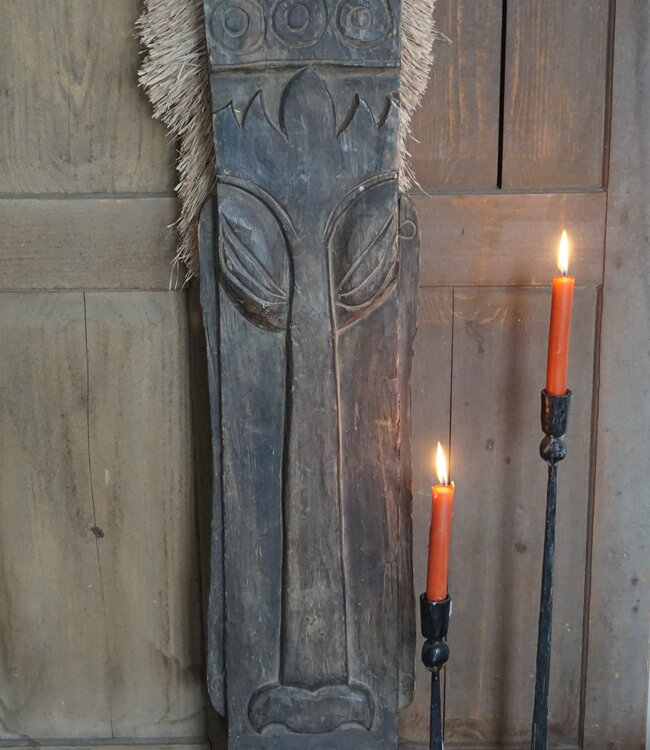 Rene Houtman Houten Tribal Masker | Indonesisch | H108 x B20 cm