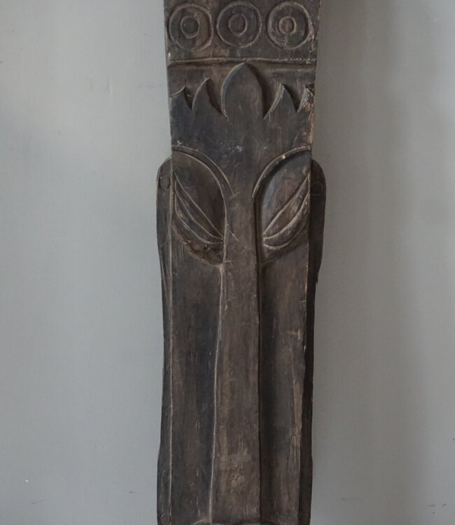 Rene Houtman Houten Tribal Masker | Indonesisch | H108 x B20 cm