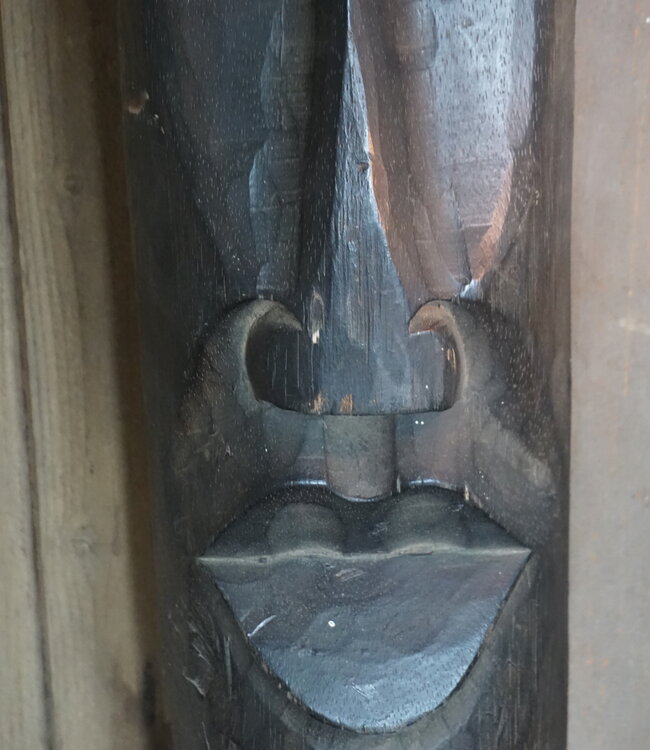 Rene Houtman Houten Tribal Masker | Indonesisch | H108 x B16 cm