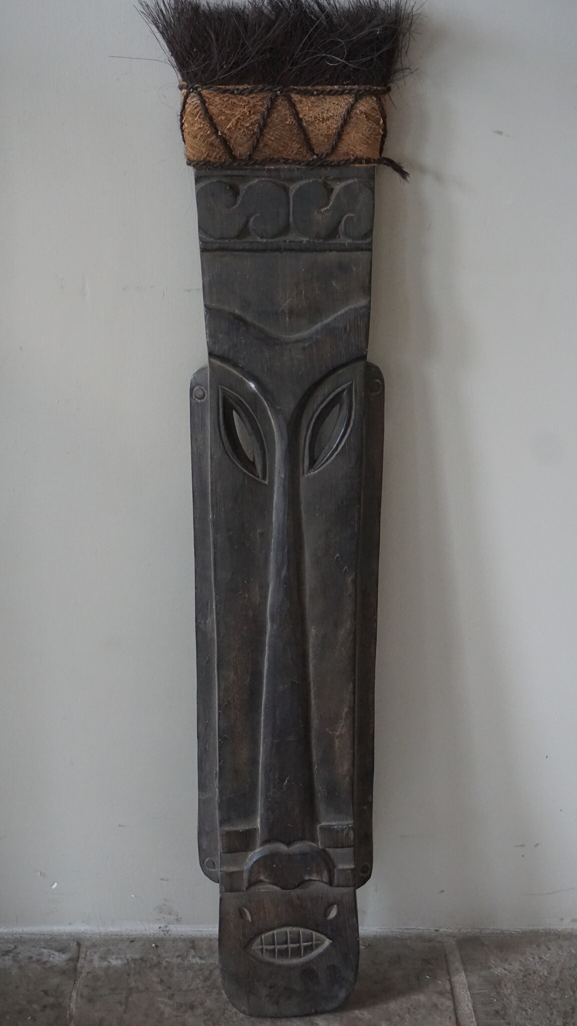 Rene Houtman Houten Tribal Masker | Indonesisch | H107 x B17 cm