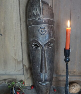 Rene Houtman Houten Tribal Masker | Indonesisch | H60 x B14 cm