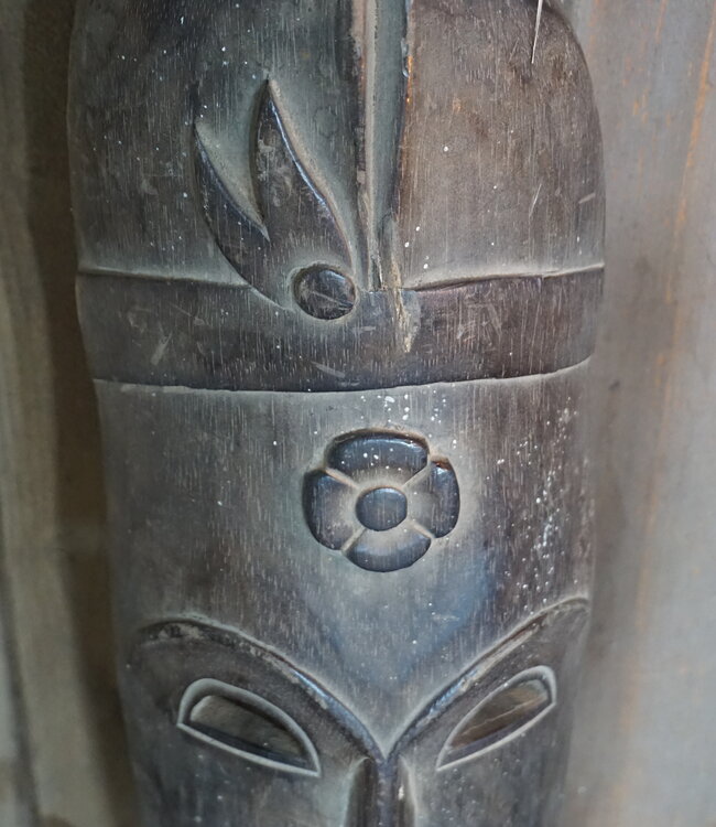 Rene Houtman Houten Tribal Masker | Indonesisch | H60 x B14 cm