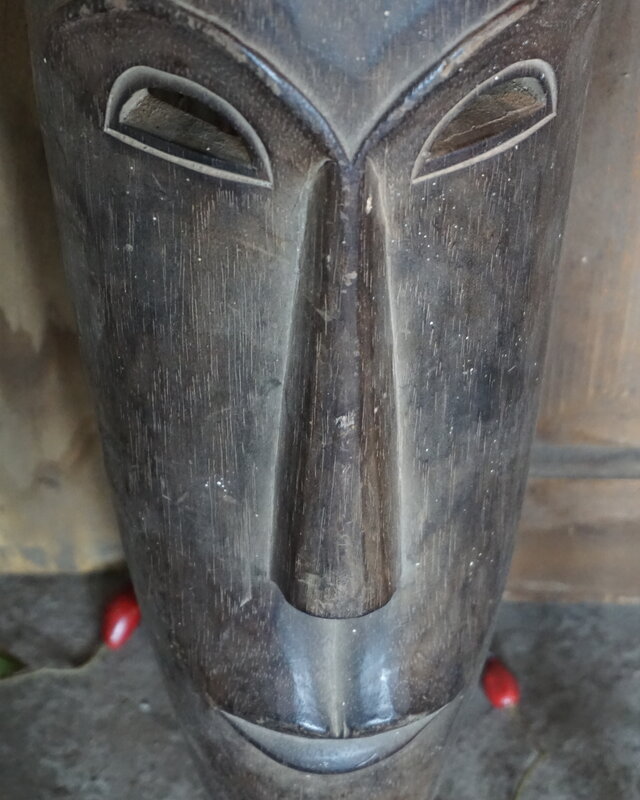 Rene Houtman Houten Tribal Masker | Indonesisch | H60 x B14 cm