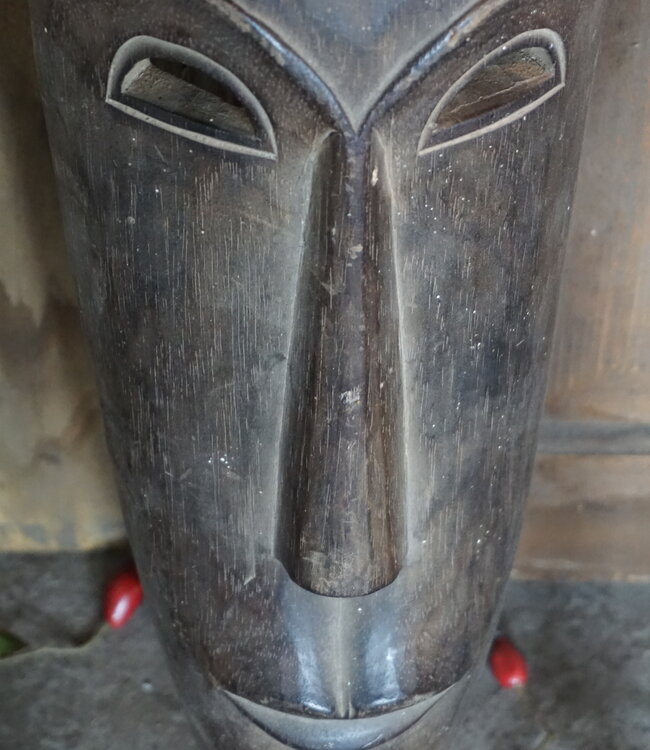 Rene Houtman Houten Tribal Masker | Indonesisch | H60 x B14 cm