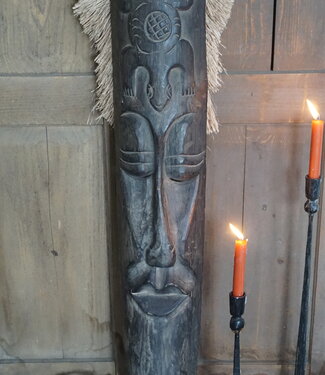 Rene Houtman Houten Tribal Masker | Indonesisch | H100 x B19 cm