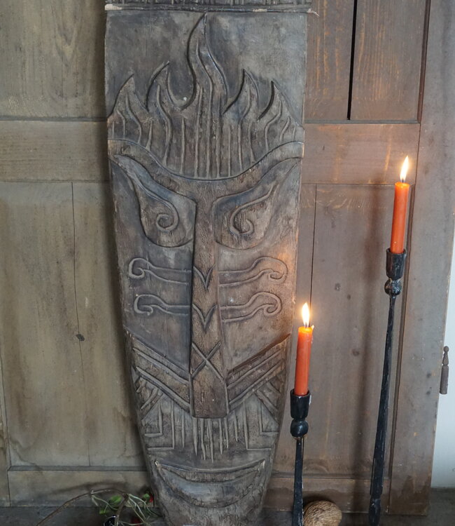 Rene Houtman Houten Tribal Masker | Indonesisch | H103 x B30 cm