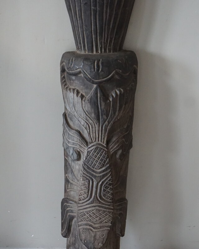 Rene Houtman Houten Tribal Masker | Indonesisch | H104 x B20 cm