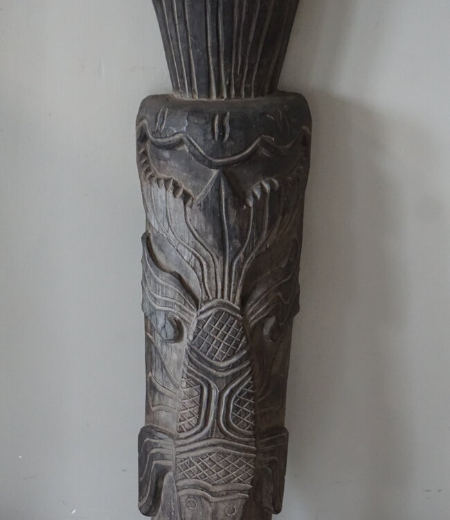 Rene Houtman Houten Tribal Masker | Indonesisch | H104 x B20 cm