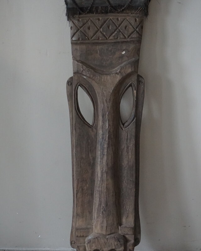 Rene Houtman Houten Tribal Masker | Indonesisch | H104 x B21 cm