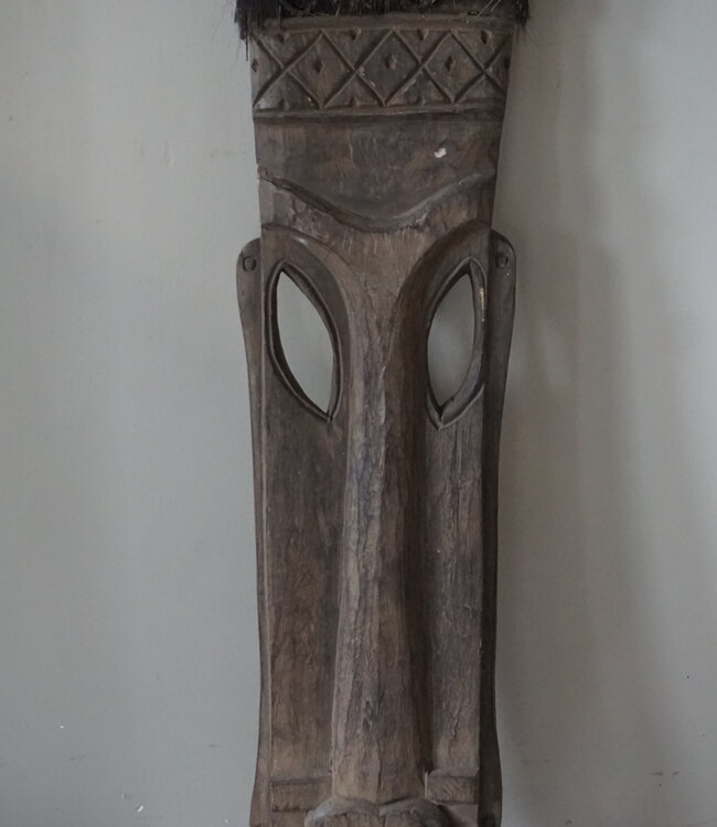 Rene Houtman Houten Tribal Masker | Indonesisch | H104 x B21 cm