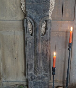 Rene Houtman Houten Tribal Masker | Indonesisch | H105 x B20 cm