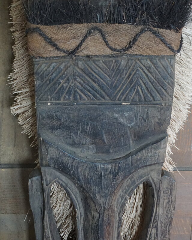 Rene Houtman Houten Tribal Masker | Indonesisch | H105 x B20 cm