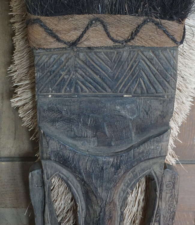 Rene Houtman Houten Tribal Masker | Indonesisch | H105 x B20 cm