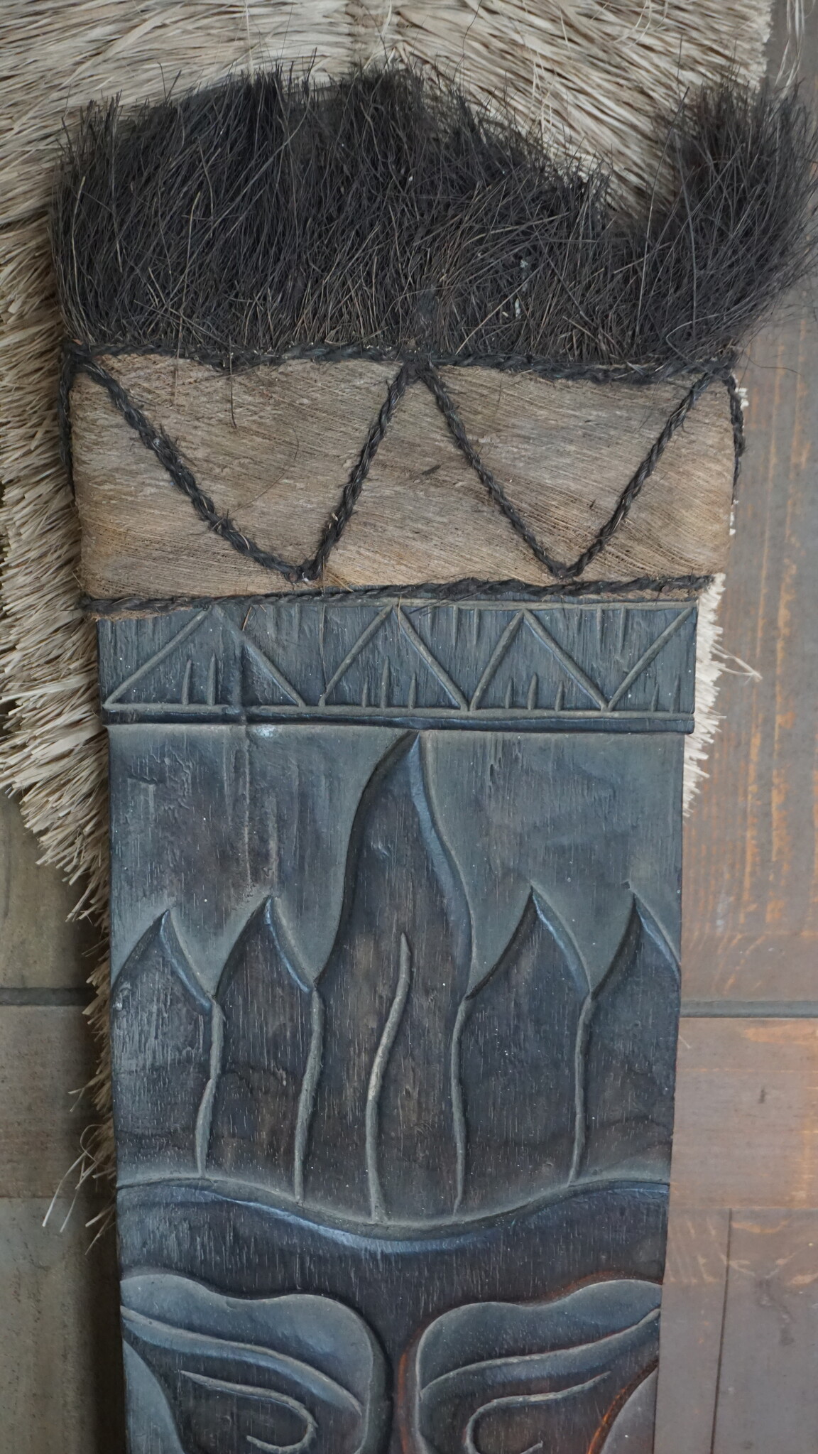 Rene Houtman Houten Tribal Masker | Indonesisch | H105 x B24 cm