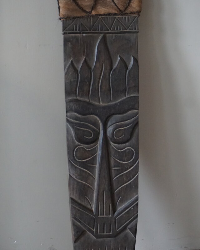 Rene Houtman Houten Tribal Masker | Indonesisch | H105 x B24 cm