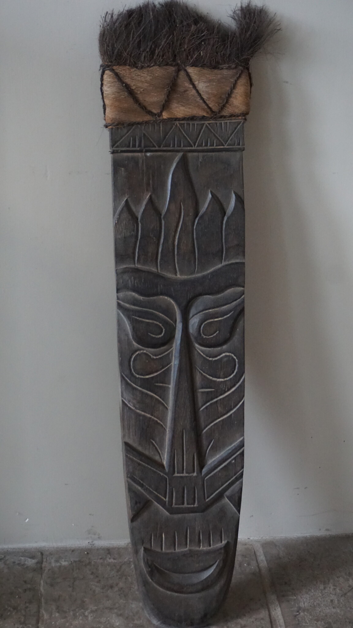 Rene Houtman Houten Tribal Masker | Indonesisch | H105 x B24 cm
