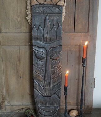 Rene Houtman Houten Tribal Masker | Indonesisch | H108 x B22 cm