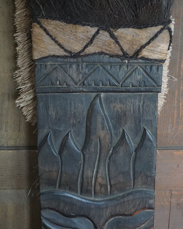 Rene Houtman Houten Tribal Masker | Indonesisch | H108 x B22 cm