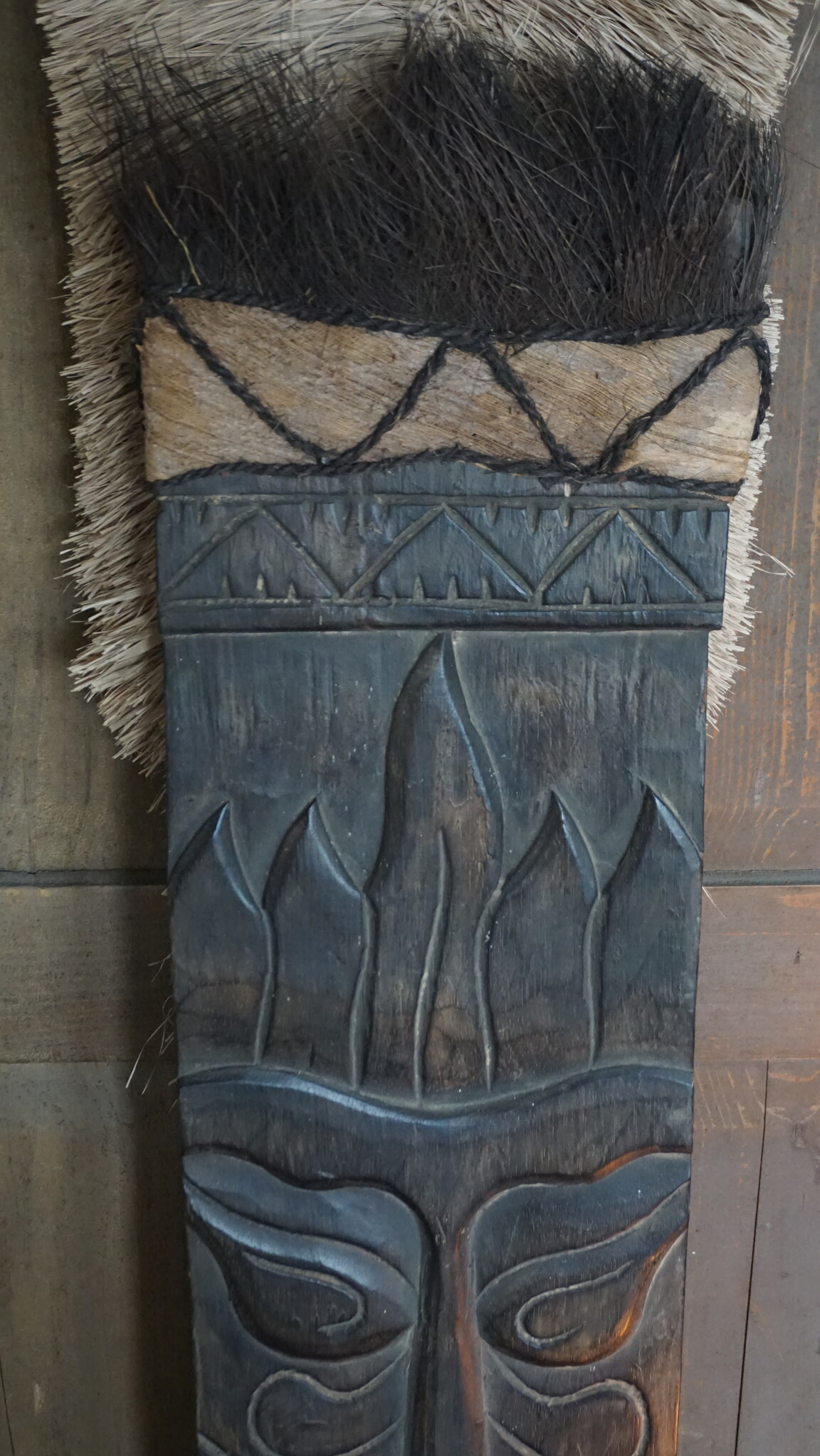 Rene Houtman Houten Tribal Masker | Indonesisch | H108 x B22 cm
