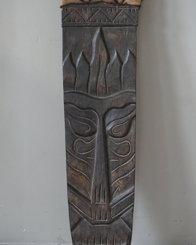 Rene Houtman Houten Tribal Masker | Indonesisch | H108 x B22 cm