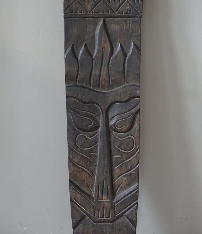 Rene Houtman Houten Tribal Masker | Indonesisch | H108 x B22 cm