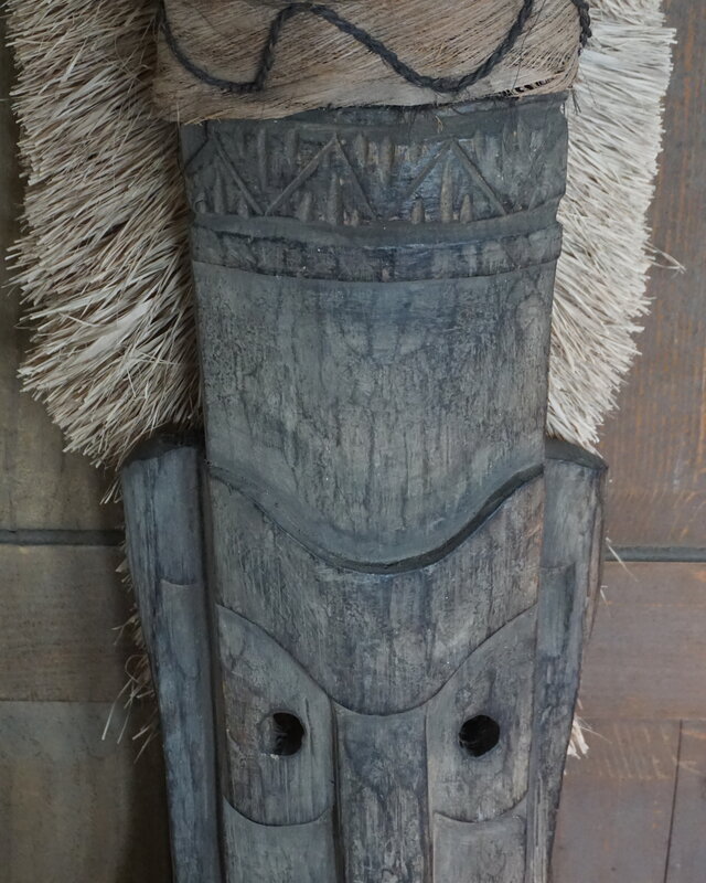 Rene Houtman Houten Tribal Masker | Indonesisch | H106 x B22 cm
