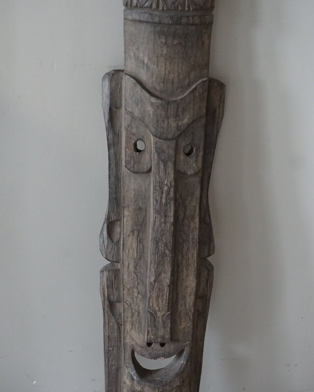 Rene Houtman Houten Tribal Masker | Indonesisch | H106 x B22 cm