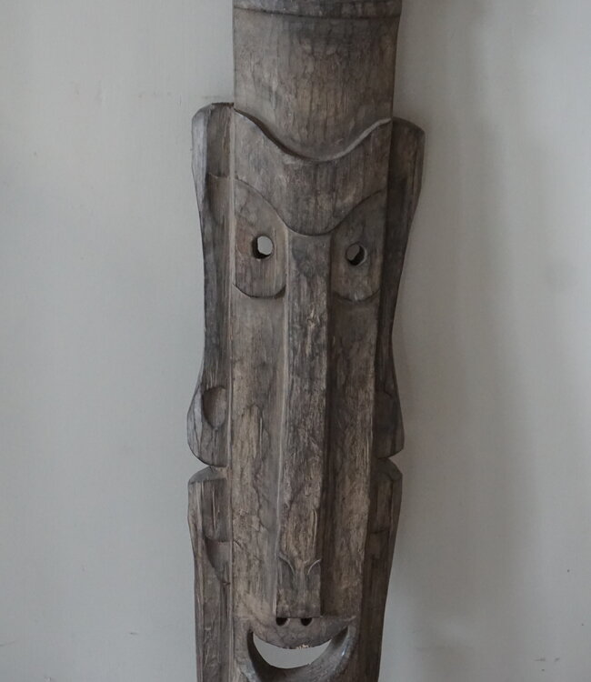 Rene Houtman Houten Tribal Masker | Indonesisch | H106 x B22 cm