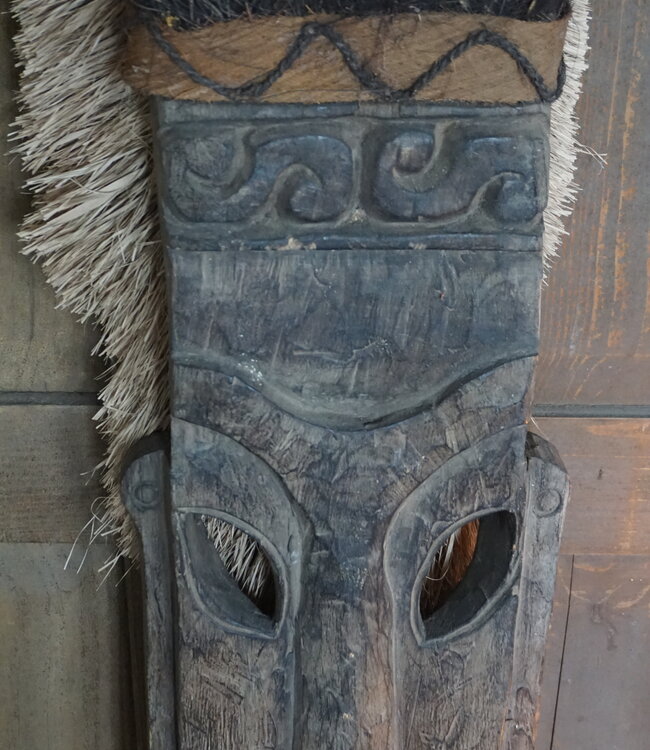 Rene Houtman Houten Tribal Masker | Indonesisch | H104 x B24 cm