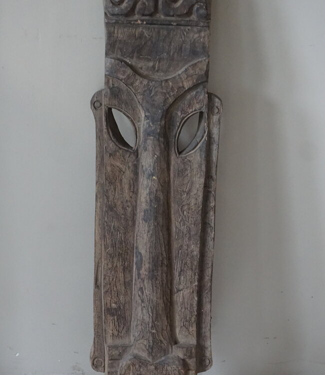Rene Houtman Houten Tribal Masker | Indonesisch | H104 x B24 cm