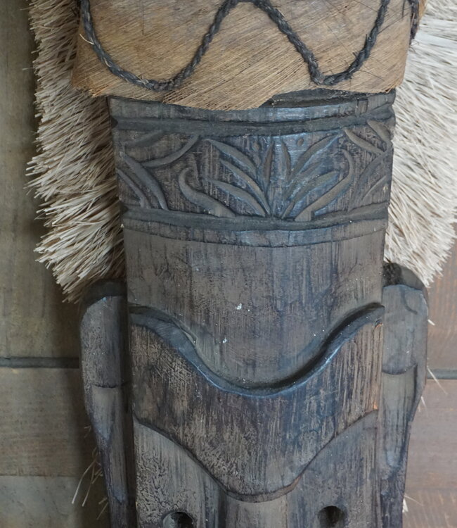 Rene Houtman Houten Tribal Masker | Indonesisch | H108 x B21 cm